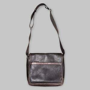 Vintage Coach Men’s Brown Leather Messenger Bag – Adjustable Crossbody